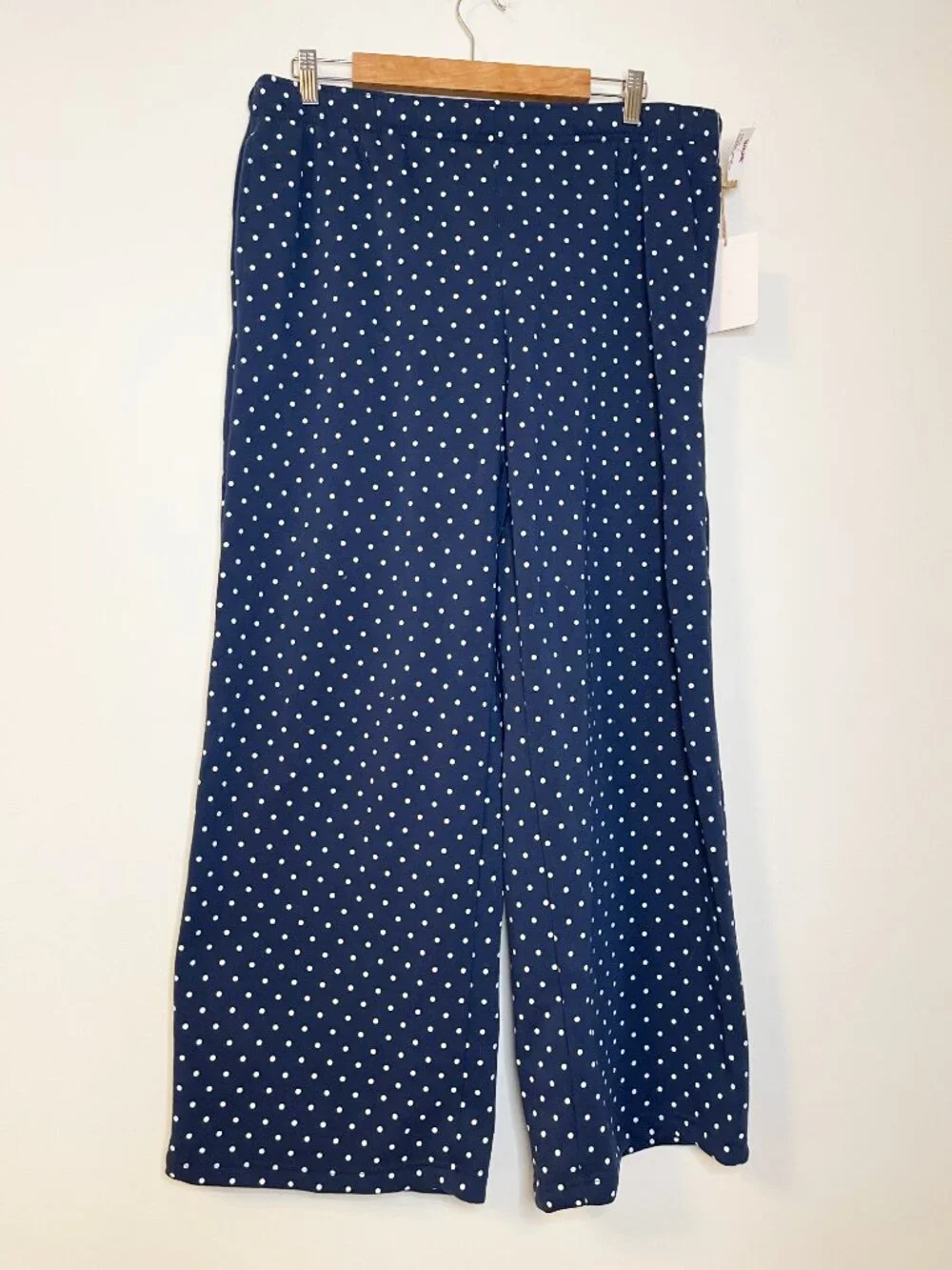 Lot of 2 Women's Lounge Pants XL Since Forever Gray Fleece & Navy Polka Dot NWT